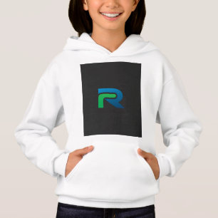 a black and green logo with the letter r