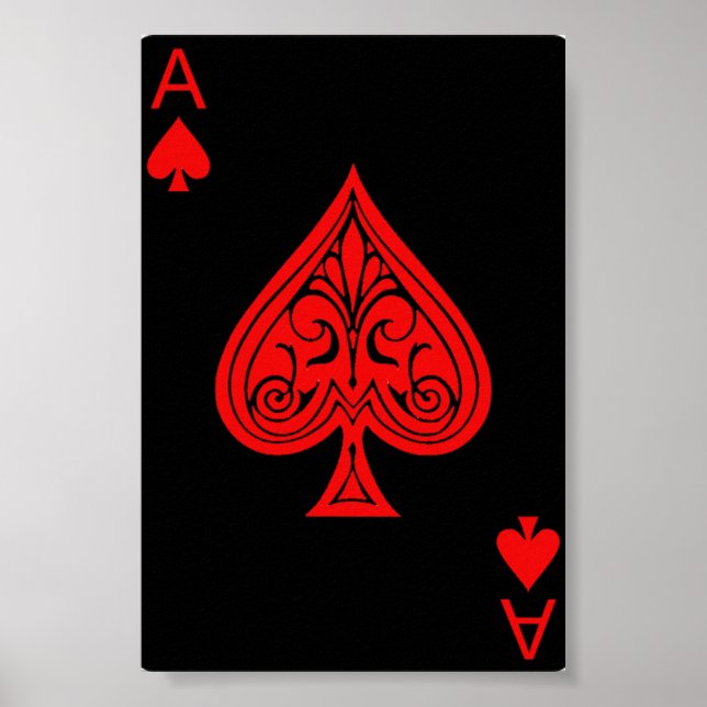 A Black and red Ace of Spades. Poster (Front)