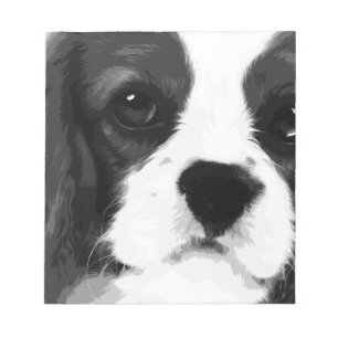 A black and white Cavalier king charles spaniel Notepad