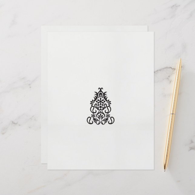 a black and white image of an ornate design (Front/Back In Situ)