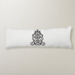 a black and white image of an ornate design body cushion