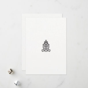 a black and white image of an ornate design holiday card