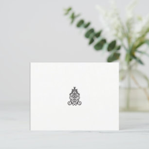 a black and white image of an ornate design postcard