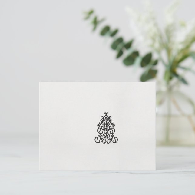 a black and white image of an ornate design postcard (Standing Front)