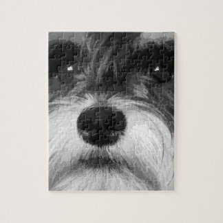 A black and white Miniature Schnauzer Jigsaw Puzzle