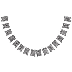 a black and white paisley pattern bunting