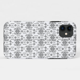 a black and white pattern with a white background iPhone 11 case