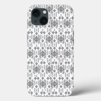 a black and white pattern with a white background