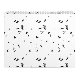 a black and white photo of a flock of birds calendar