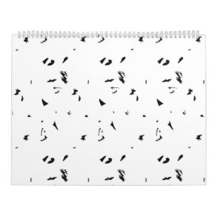 a black and white photo of a flock of birds calendar