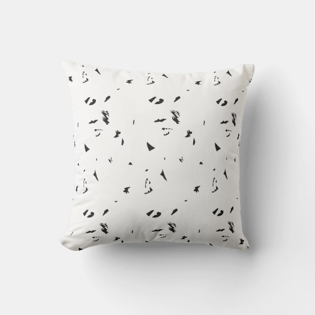a black and white photo of a flock of birds cushion (Front)