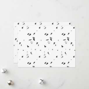 a black and white photo of a flock of birds holiday card