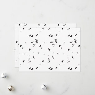 a black and white photo of a flock of birds holiday card