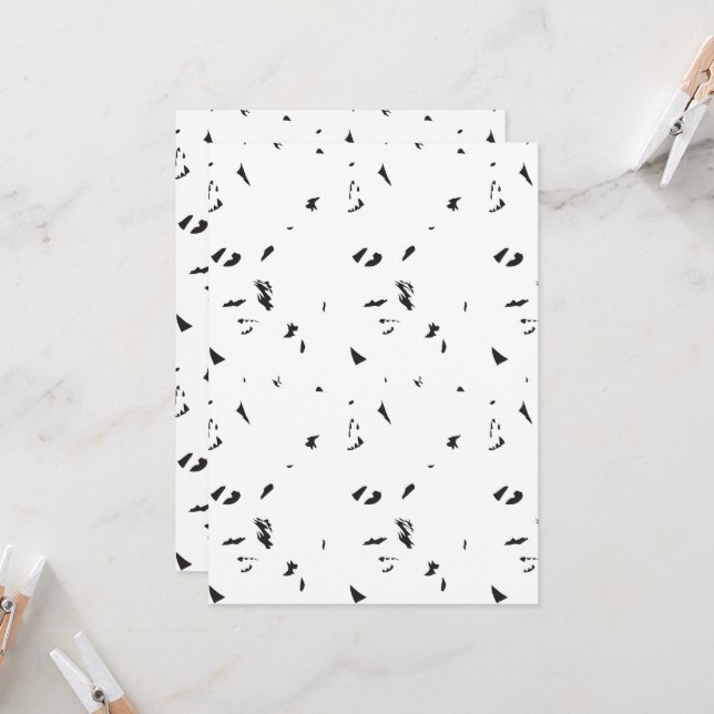 a black and white photo of a flock of birds invitation (Front/Back In Situ)