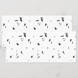 a black and white photo of a flock of birds menu
