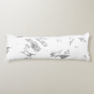  a black and white photo of a white background body cushion