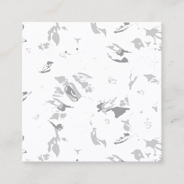  a black and white photo of a white background calling card (Front)