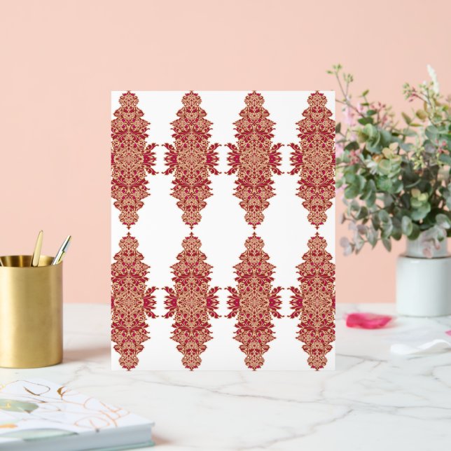 a black background with a red pattern on it acrylic sign (Wedding)