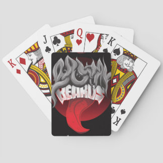 A black card with grey flames