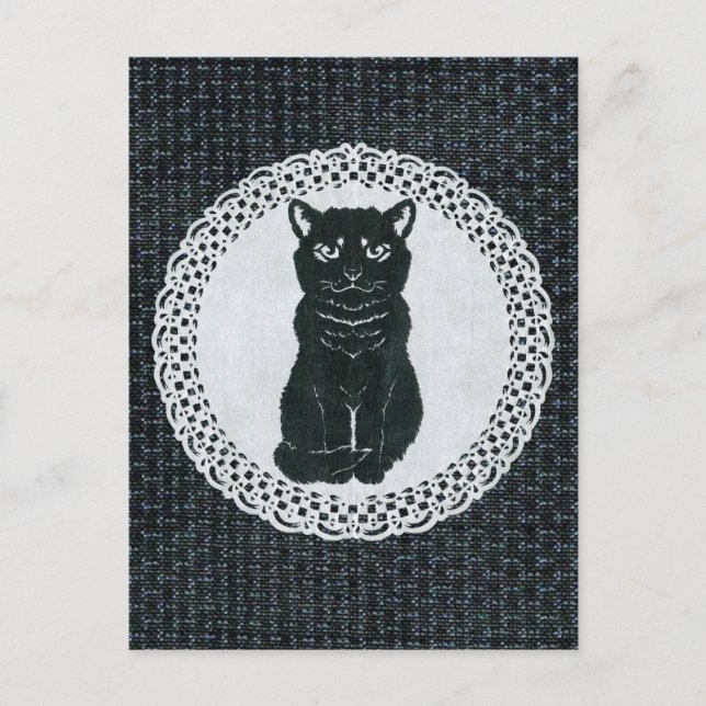 A black cat named 'Kirie' by Echigo (Niigata Prefe Postcard (Front)