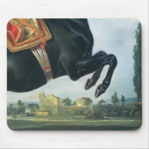 A black horse performing the Courbette Mouse Mat