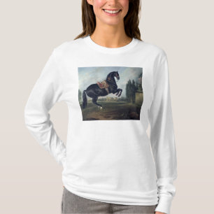 A black horse performing the Courbette T-Shirt