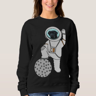 A Black Labrador Dog In A Astronaut Suit Womens Sweatshirt