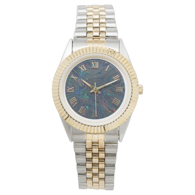 A Black Opal Design Dial 2 Tone Wrist Watch (Front)