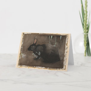 A Black Rabbit Joseph Crawhall Card
