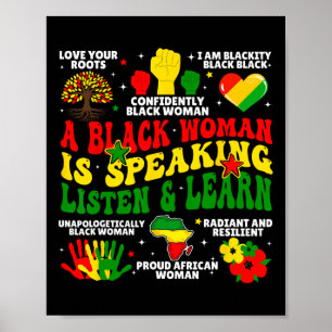 A Black Woman Is Speaking Listen And Learn For Afr Poster