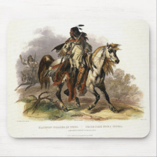 A Blackfoot Indian on Horseback, plate 19 from Vol Mouse Mat
