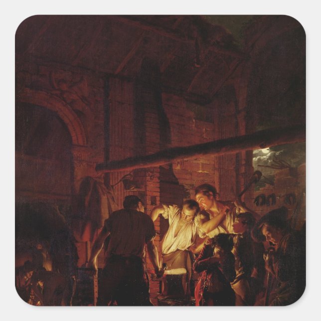 A Blacksmith's Shop, 1771 Square Sticker (Front)