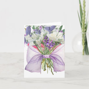 A Blank Card with a Beautiful Bouquet of Flowers