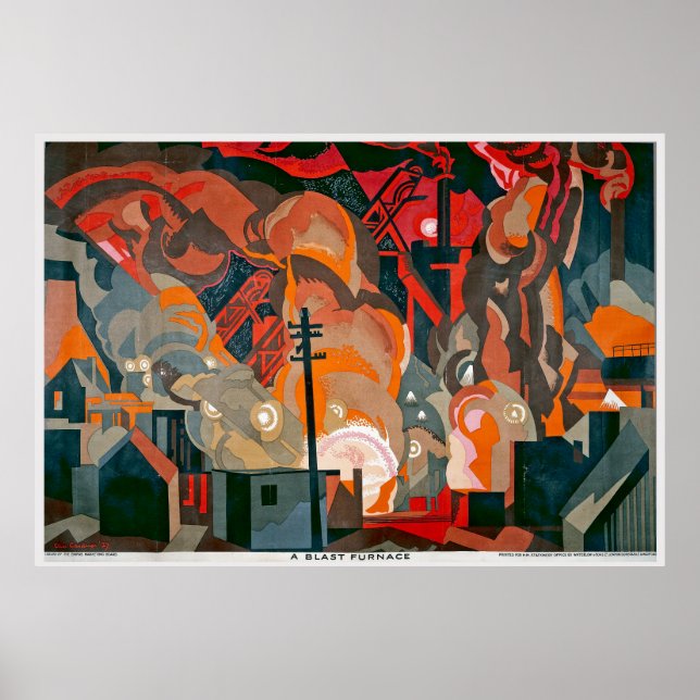 a blast furnace industrial poster (Front)