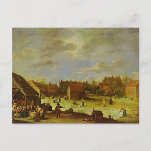 A Bleaching Ground by David Teniers the Younger Postcard (Front)
