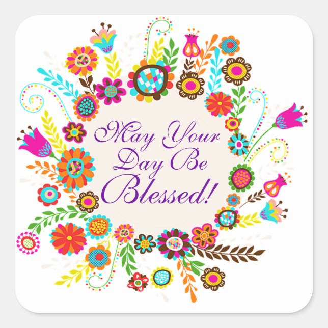 A Blessed Day - SRF Square Sticker (Front)