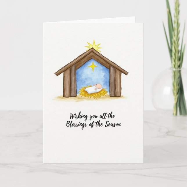 A Blessed New Baby Holiday Card (Front)
