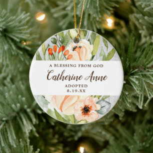 A Blessing From God Personalised Child Adoption Ceramic Tree Decoration