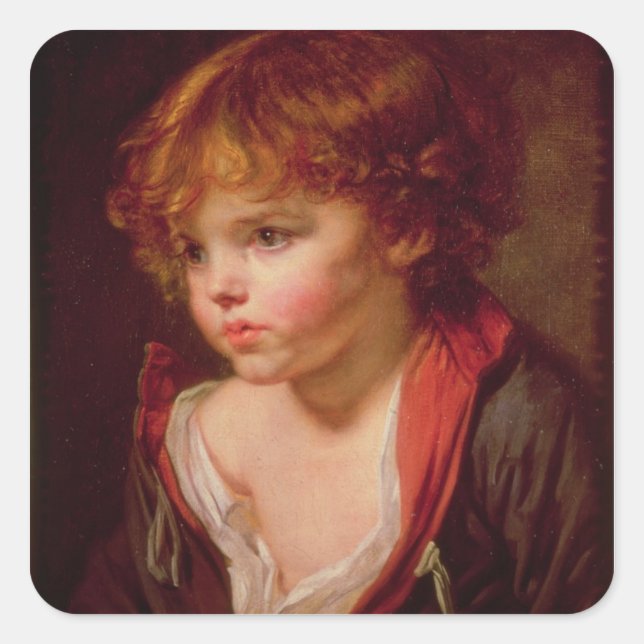 A Blonde Haired Boy with an Open Shirt Square Sticker (Front)