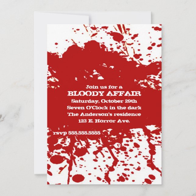 A Bloody Affair Halloween Invitation (Front)
