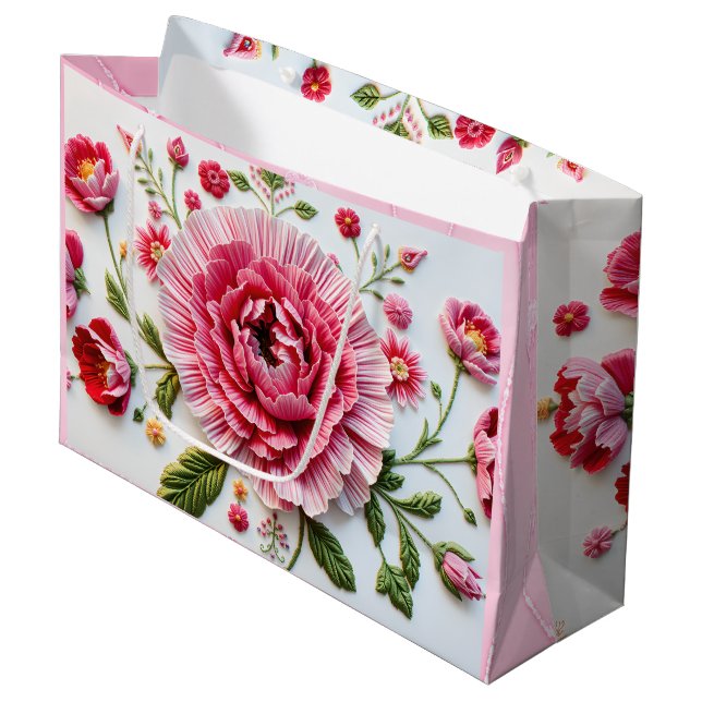 A Bloom of New Life  Love Just Blossomed Large Gift Bag (Front Angled)