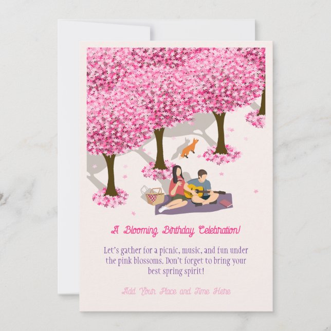 A Blooming Birthday  Invitation (Front)