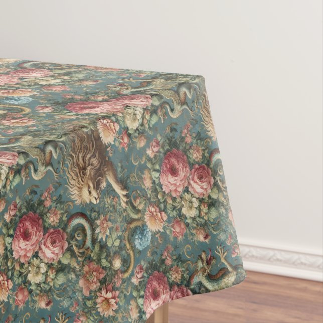 A Blooming Mythos – Mythical Medium Pattern Tablecloth (In Situ)