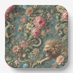 A Blooming Mythos – Mythical Victorian Design Paper Plate