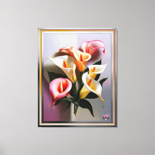 A Blossoming Of Calla Lilies In Pastel Colours Canvas Print