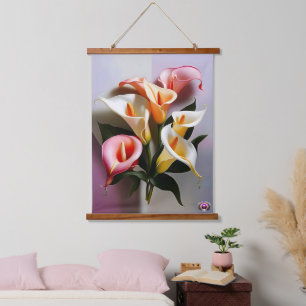 A Blossoming Of Calla Lilies In Pastel Colours Hanging Tapestry