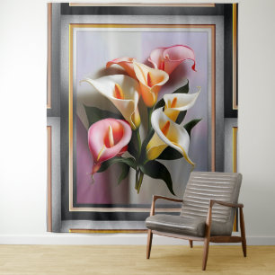 A Blossoming Of Calla Lilies In Pastel Colours Tapestry