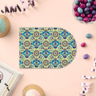 a blue and green pattern on a green background acrylic invitations