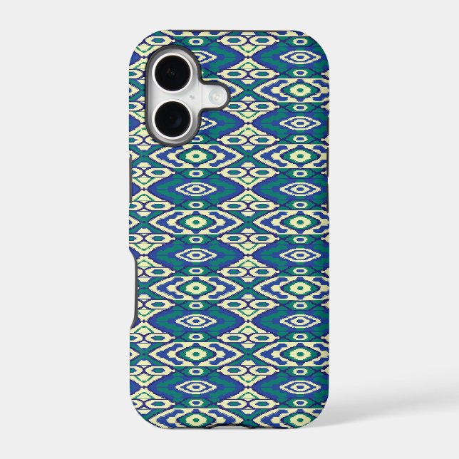 a blue and green pattern with a white background (Back)