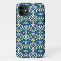 a blue and green pattern with a white background